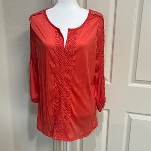 NWT Carolyn Taylor Lace Rayon blend Comfortable Fit Knit Top—Size S